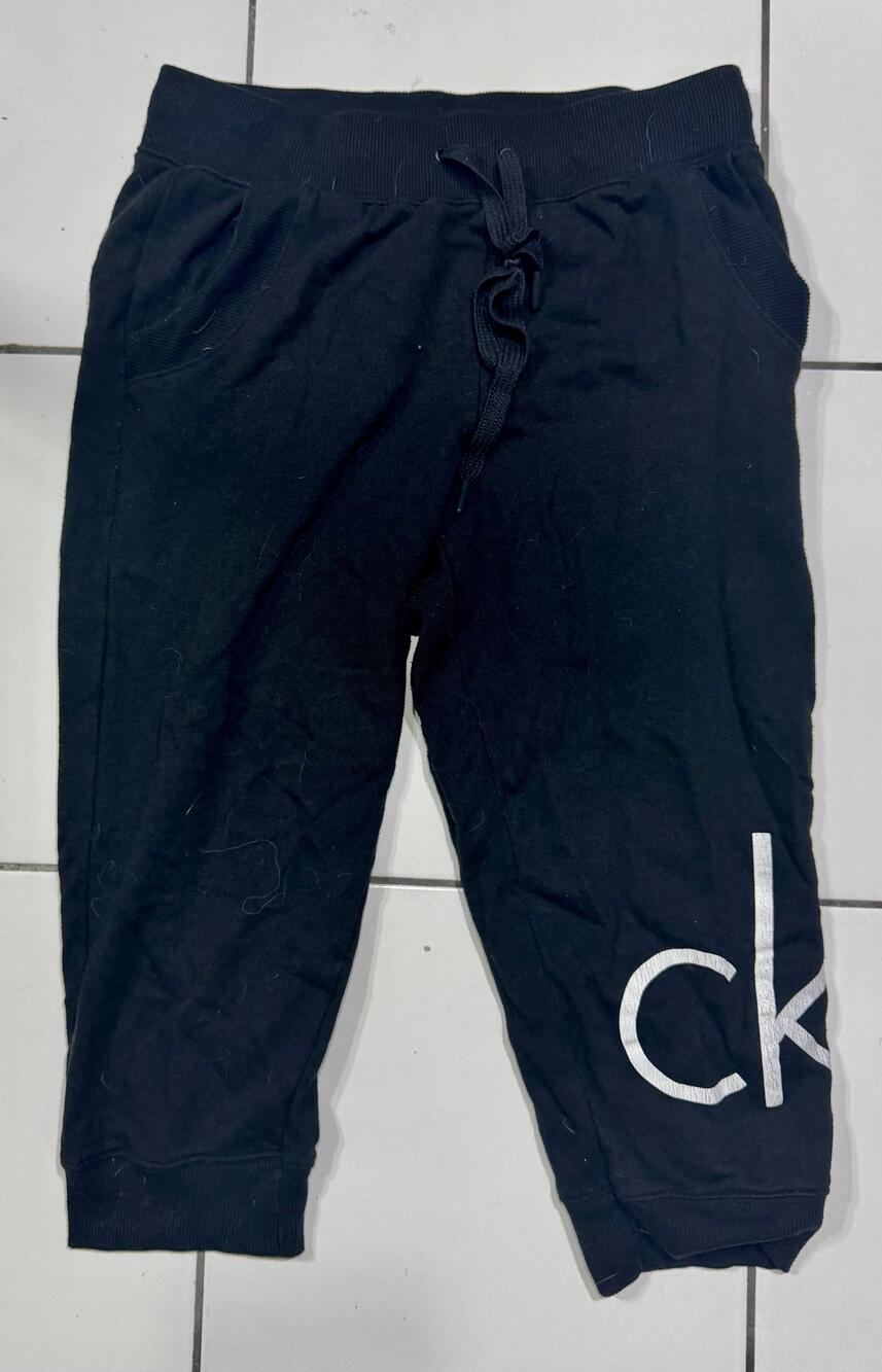 Calvin Klein Sleepwear Pants Mens Medium Black Logo Jogger Lounge CK Cropped